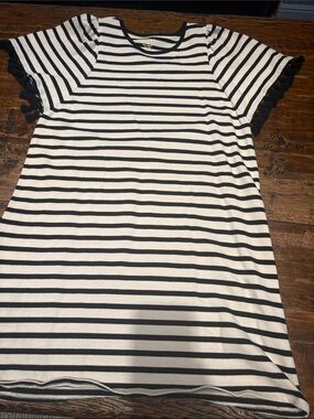 kate spade Black and Cream Striped Knit Dress